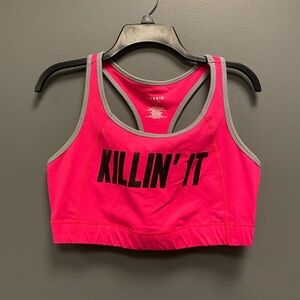 Torrid Active Hot Pink & Gray “Killin It” Sports Bra a size 1
